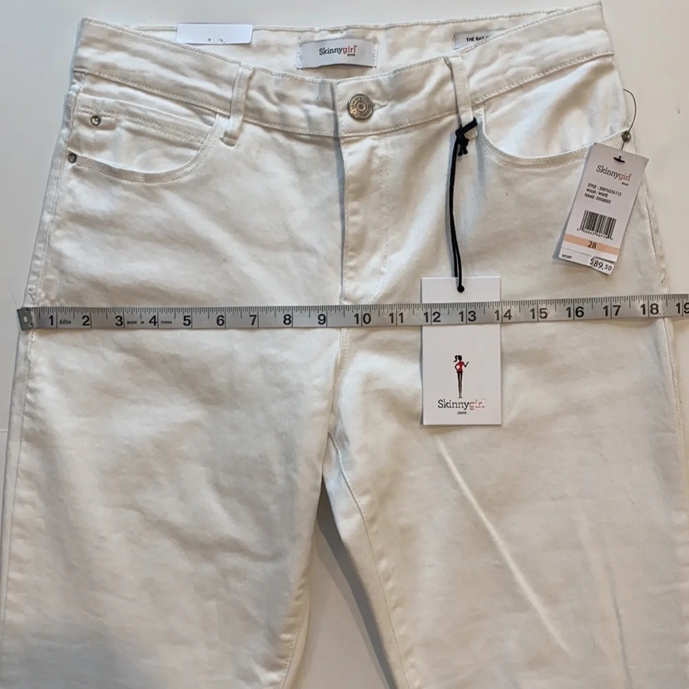 Skinny Girl SZ 28 White Rail Straight Midrise Denim Jeans New - Picture 6 of 13